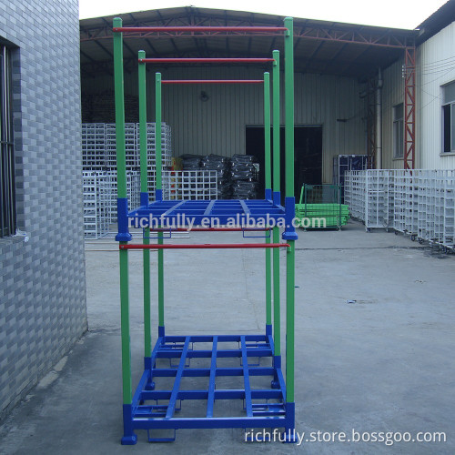 Heavy duty Long Stacking Rack in Blue+Green+Red colors for long rugs or fabrics rolls